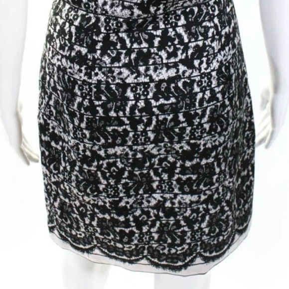 Tibi Strapless Silk & Wool Black Lace Print Mini Dress EUC - Picture 8 of 11